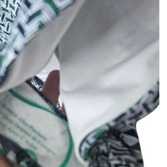 NWOT Ann Taylor LOFT S Beach Cinched Front One Piece Swimsuit Geometric - Picture 4 of 5